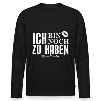 Ich bin noch zu haben - Lustiges Single Geschenk - Männer Premium Bio Langarmshirt - Schwarz - Vorne - Nico (187cm)