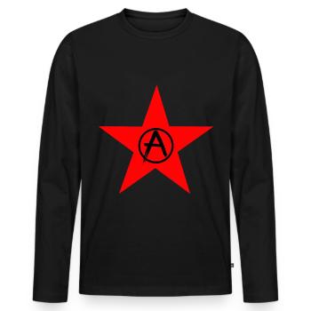 antifa - Men's Premium Organic Long Sleeve Shirt - black - Front - Nico (187cm)