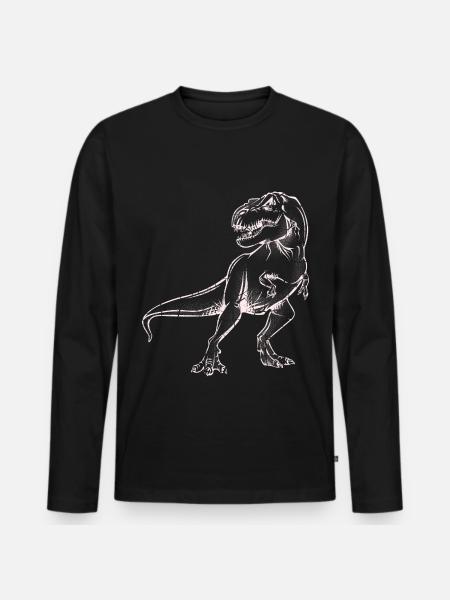 Tyrannosaurus - T-shirt manches longues Premium bio Homme - noir