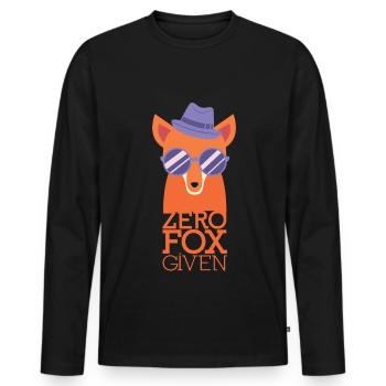 Zero Fox Given - Lustiges fuchsiges Geschenk - Männer Premium Bio Langarmshirt - Schwarz - Vorne - Nico (187cm)