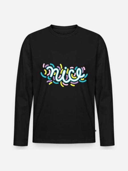 Nice - Men's Premium Organic Long Sleeve Shirt - black