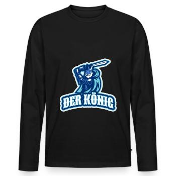 King - le vrai (cadeau merveilleux) - T-shirt manches longues Premium bio Homme - noir - Devant - Nico (187cm)