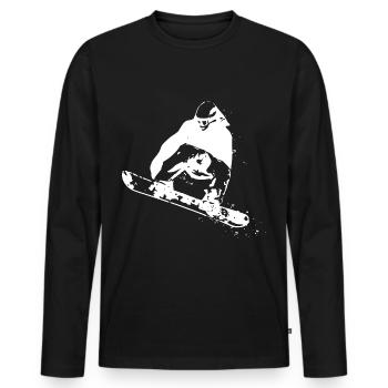 2reborn snowboard snow snow winter sport adrenal - Men's Premium Organic Long Sleeve Shirt - black - Front - Nico (187cm)