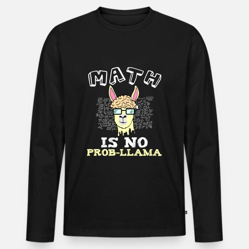 AlpakaHemd mit einer MatheIllustration des - Männer Premium Bio Langarmshirt - Schwarz