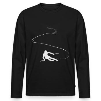 Schi gift idea for Christmas in the Stubai Valley - Men's Premium Organic Long Sleeve Shirt - black - Front - Nico (187cm)