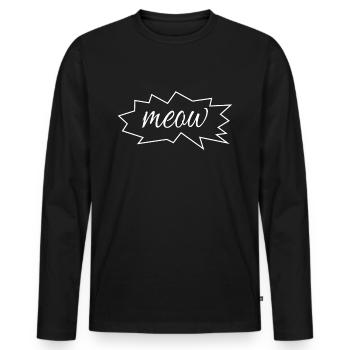 Cat, meow, meow - Men's Premium Organic Long Sleeve Shirt - black - Front - Nico (187cm)