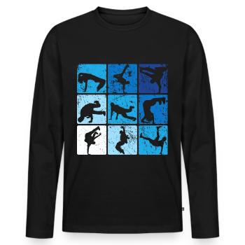 break dancing - Men's Premium Organic Long Sleeve Shirt - black - Front - Nico (187cm)
