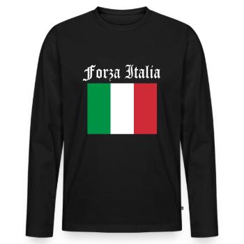 Italie Fans - T-shirt manches longues Premium bio Homme - noir - Devant - Nico (187cm)