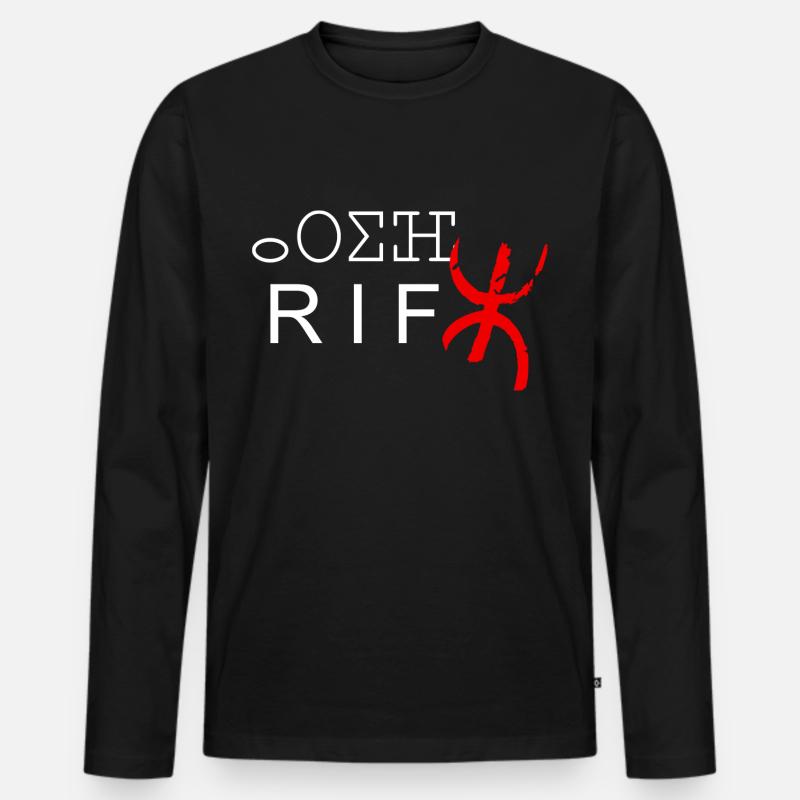 Das Rif - Männer Premium Bio Langarmshirt - Schwarz