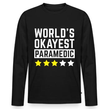 Welt Okayest Sanitäter - Männer Premium Bio Langarmshirt - Schwarz - Vorne - Nico (187cm)