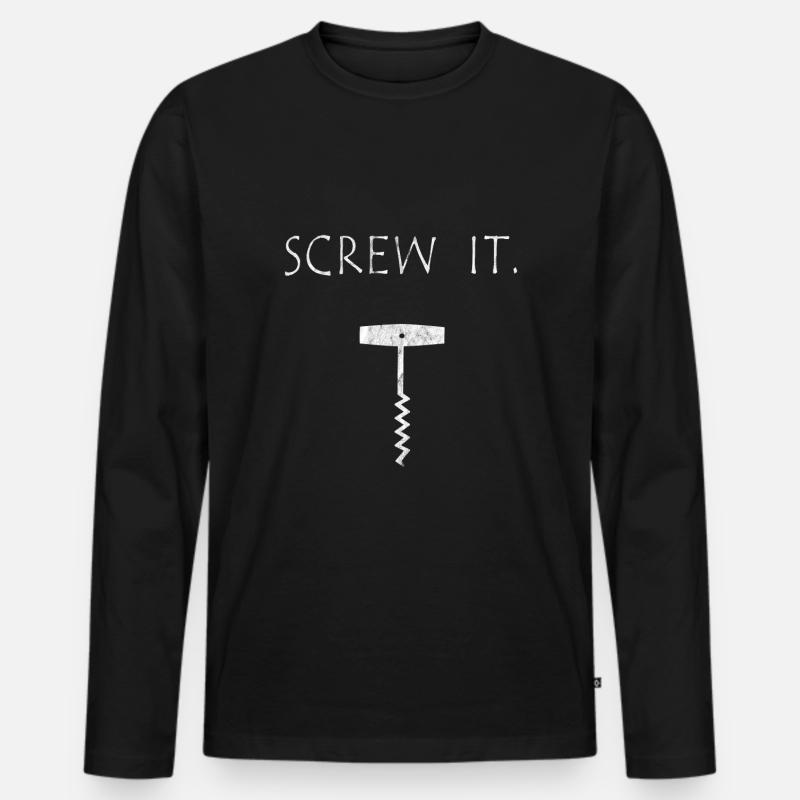 Wein - Männer Premium Bio Langarmshirt - Schwarz