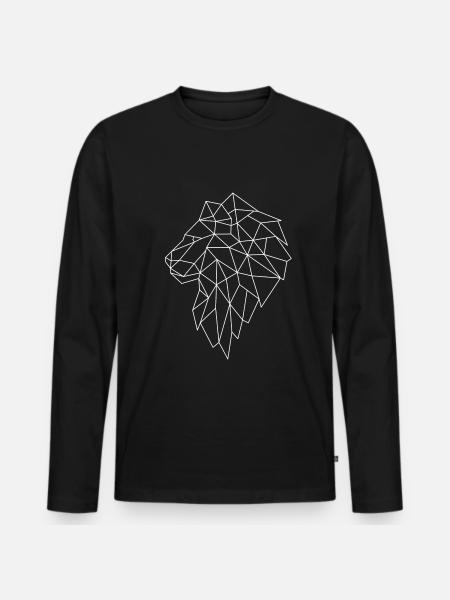 Lion graphics - Men's Premium Organic Long Sleeve Shirt - black