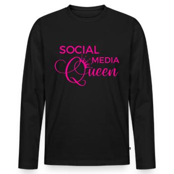 Social Media Queen - Men's Premium Organic Long Sleeve Shirt - black - Front - Nico (187cm)