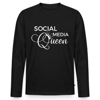 Social Media Queen - Men's Premium Organic Long Sleeve Shirt - black - Front - Nico (187cm)
