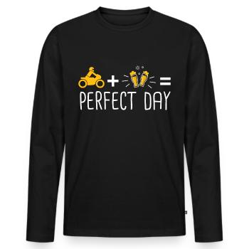 motorcycle aperitif perfect day humor motorcycle beer aperitif - Men's Premium Organic Long Sleeve Shirt - black - Front - Nico (187cm)