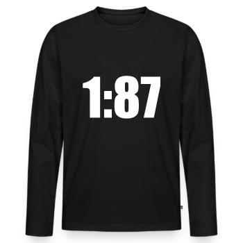 1:87 model railway track H0 gift idea - Men's Premium Organic Long Sleeve Shirt - black - Front - Nico (187cm)