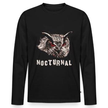 Owl, eagle owl, nocturnal, nocturnal, shirt Raptor - Men's Premium Organic Long Sleeve Shirt - black - Front - Nico (187cm)