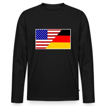 Germany, Germany, USA friendship, flag shirt - Men's Premium Organic Long Sleeve Shirt - black - Front - Nico (187cm)