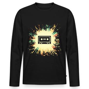 Cassette Cassette compacte Cassette musicale - T-shirt manches longues Premium bio Homme - noir - Devant - Nico (187cm)