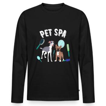 Dog Groomer, Pet Spa, chemise de toilettage pour chien, chien - T-shirt manches longues Premium bio Homme - noir - Devant - Nico (187cm)