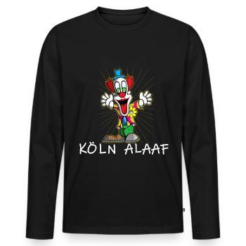 Clown Köln Alaaf,Karneval Fastnacht,Kostüm Shirt - Männer Premium Bio Langarmshirt - Schwarz - Vorne - Nico (187cm)