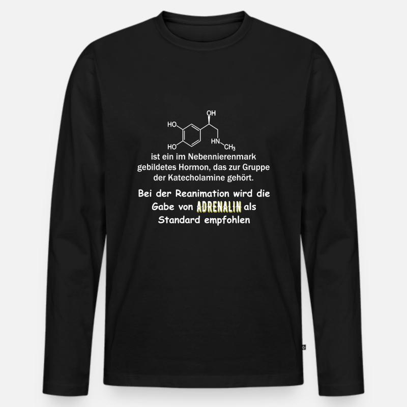 Rettungsdienst,Adrenalin als Notfall Medikament, - Männer Premium Bio Langarmshirt - Schwarz