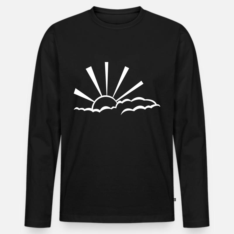 Sonnenschein - Männer Premium Bio Langarmshirt - Schwarz
