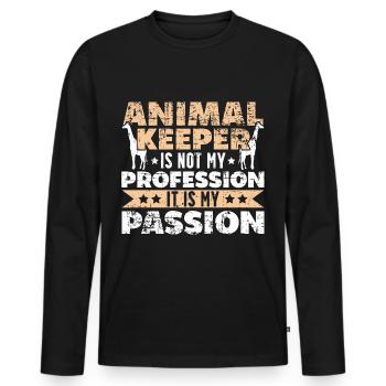 Tierpfleger Passion - Männer Premium Bio Langarmshirt - Schwarz - Vorne - Nico (187cm)