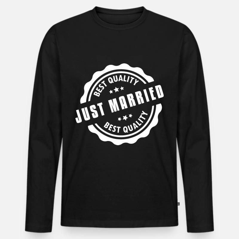 Just Married Best Quality - Männer Premium Bio Langarmshirt - Schwarz