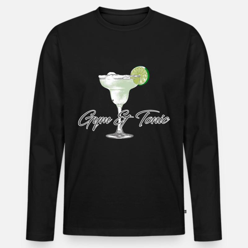 Gym tonic - Männer Premium Bio Langarmshirt - Schwarz
