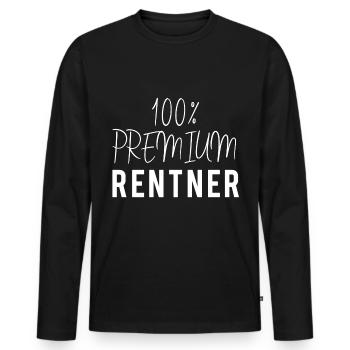 pensioner - Men's Premium Organic Long Sleeve Shirt - black - Front - Nico (187cm)