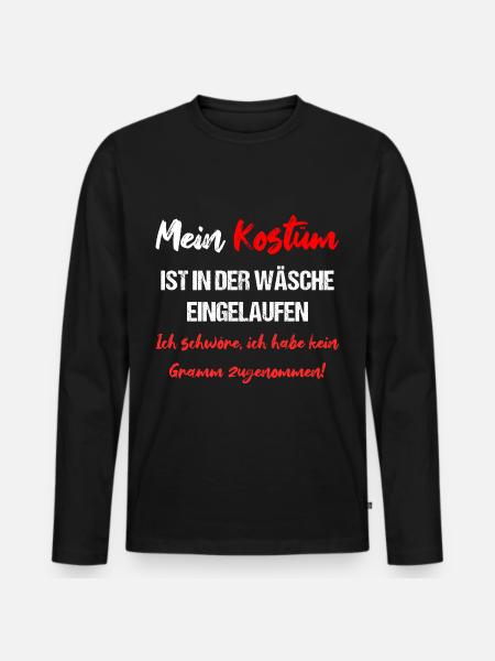 Mein Kostüm Ist In Der Wäsche Eingelaufen - Männer Premium Bio Langarmshirt - Schwarz