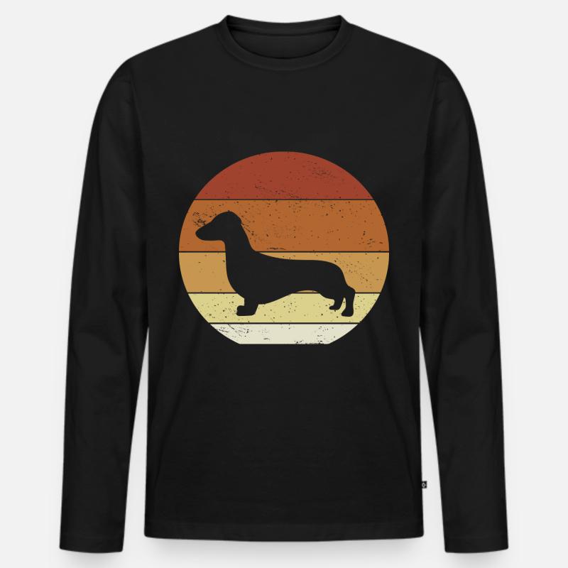 Dackel Geschenkidee - Männer Premium Bio Langarmshirt - Schwarz