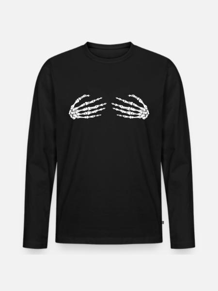 Sexy skelett Hände - Männer Premium Bio Langarmshirt - Schwarz