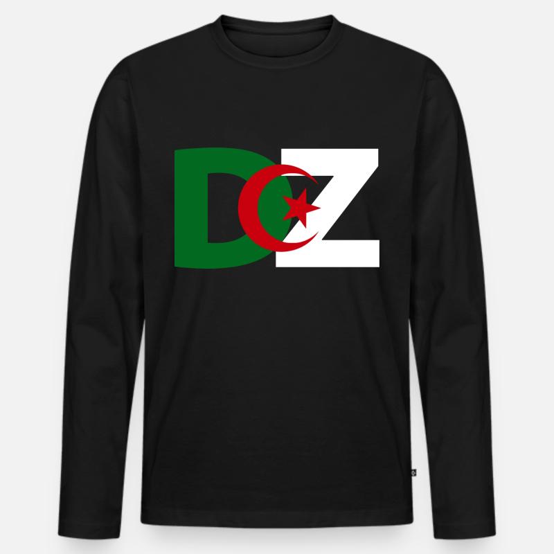 Algerien DZ - Männer Premium Bio Langarmshirt - Schwarz
