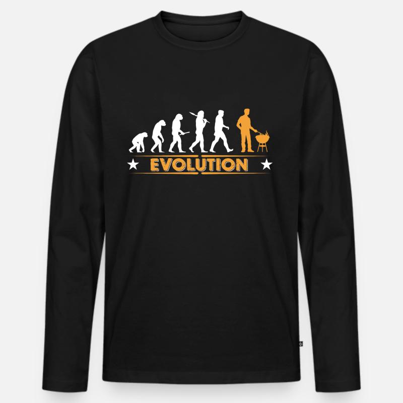 Barbecue - Grillmeister - Evolution - Männer Premium Bio Langarmshirt - Schwarz