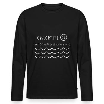 Swim and Swimmer Tshirt - Men's Premium Organic Long Sleeve Shirt - black - Front - Nico (187cm)