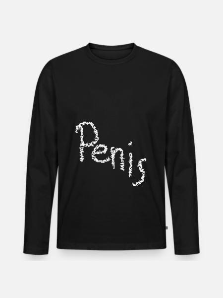 Penis verschnörkelt - Männer Premium Bio Langarmshirt - Schwarz