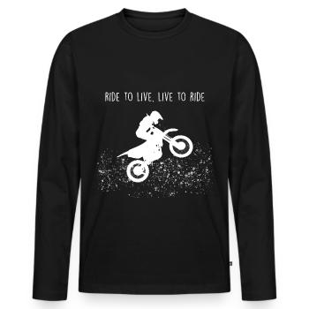 Motocross - Men's Premium Organic Long Sleeve Shirt - black - Front - Nico (187cm)