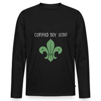Certified Boy Scout Scout - Men's Premium Organic Long Sleeve Shirt - black - Front - Nico (187cm)