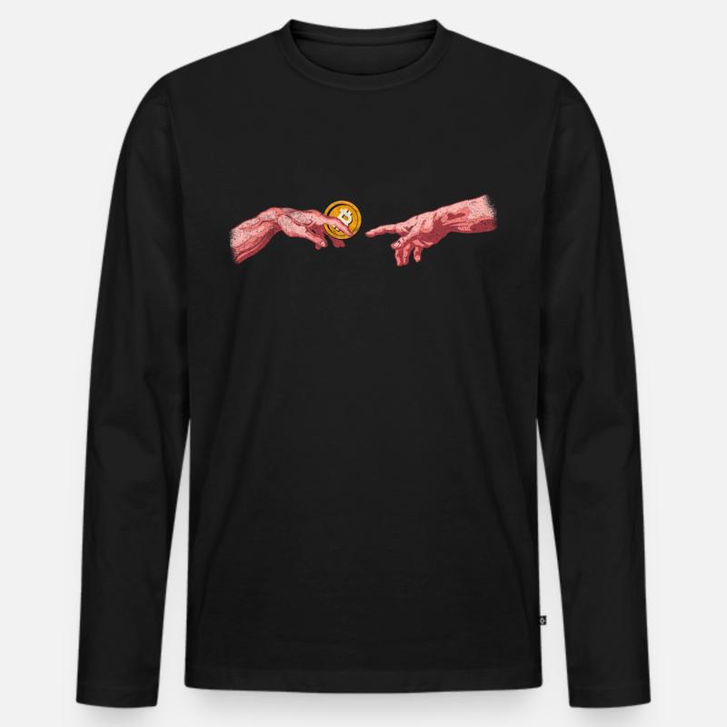 Bitcoin Crypto Geschenk - Männer Premium Bio Langarmshirt - Schwarz