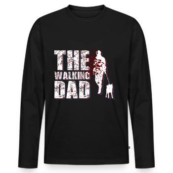 The walking dad - T-shirt manches longues Premium bio Homme - noir - Devant - Nico (187cm)