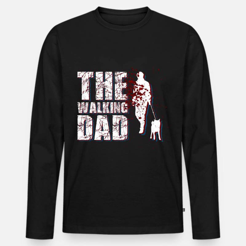 The walking dad - Männer Premium Bio Langarmshirt - Schwarz