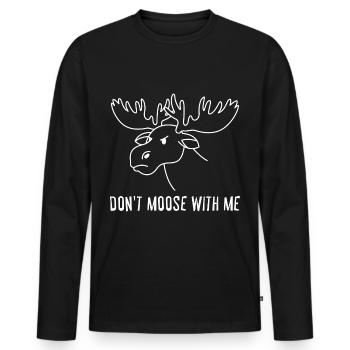Dont Moose With Me - T-shirt manches longues Premium bio Homme - noir - Devant - Nico (187cm)
