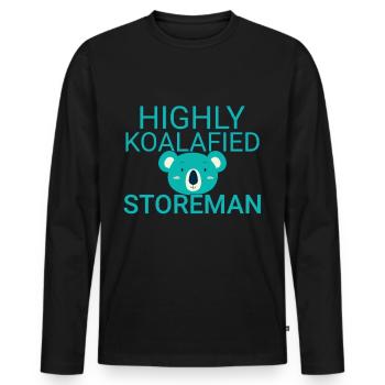 Storeman Koalafied - Männer Premium Bio Langarmshirt - Schwarz - Vorne - Nico (187cm)