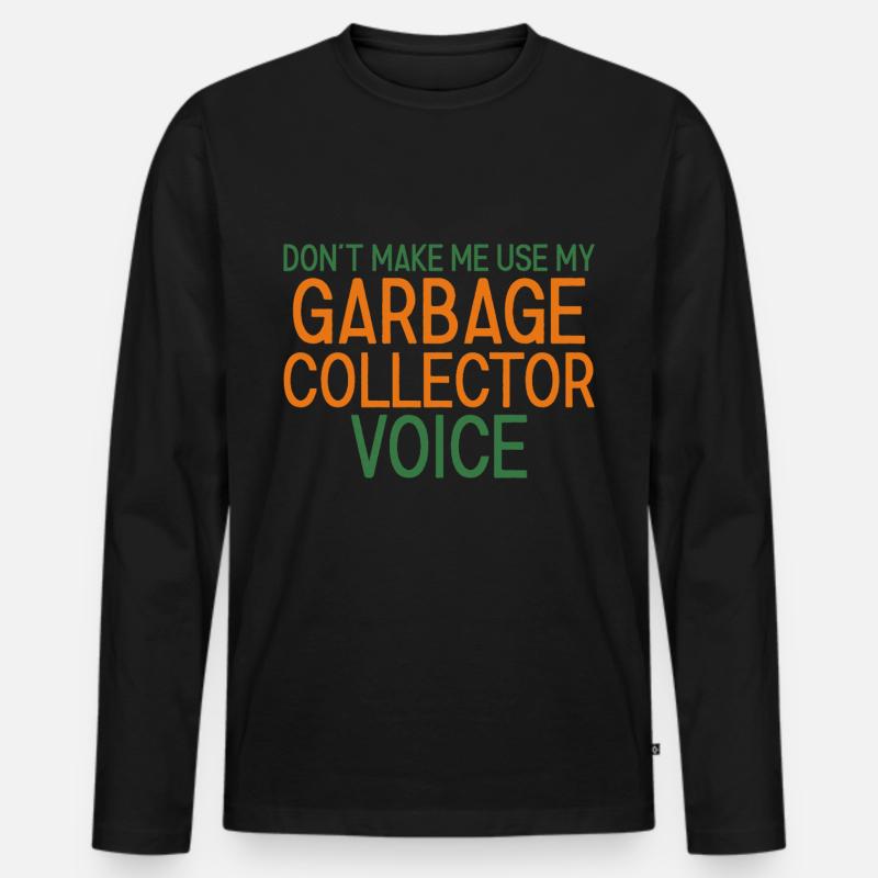 Garbage Collector Voice - Männer Premium Bio Langarmshirt - Schwarz
