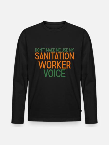 Sanitation Worker Voice - Men's Premium Organic Long Sleeve Shirt - black