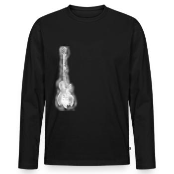 Elektrogitarre, guitar - Männer Premium Bio Langarmshirt - Schwarz - Vorne - Nico (187cm)
