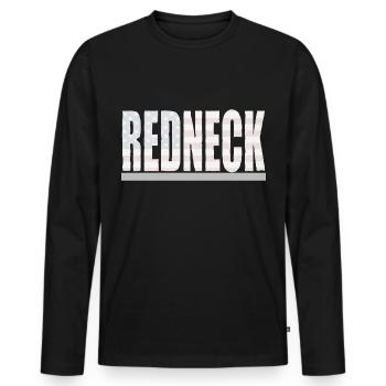 Redneck lettering flag USA retro style gift - Men's Premium Organic Long Sleeve Shirt - black - Front - Nico (187cm)