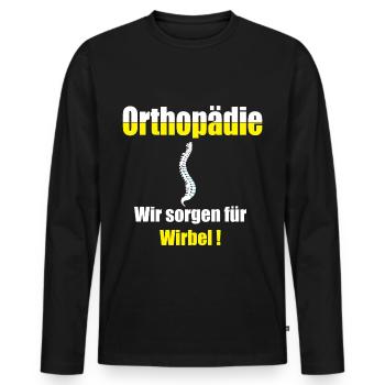 Orthopédie, Nous veillons à la chemise vertèbre cadeau - T-shirt manches longues Premium bio Homme - noir - Devant - Nico (187cm)